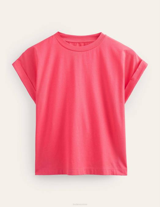 Boden vêtements festival rose femmes t-shirt retourner en arrière LB2X1965