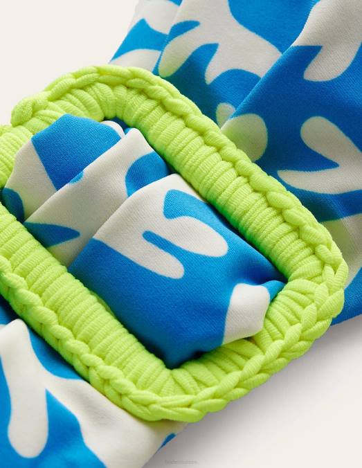 Boden vêtements feuillage bleu et abstrait femmes haut bandeau à boucle portefeuille LB2X1905