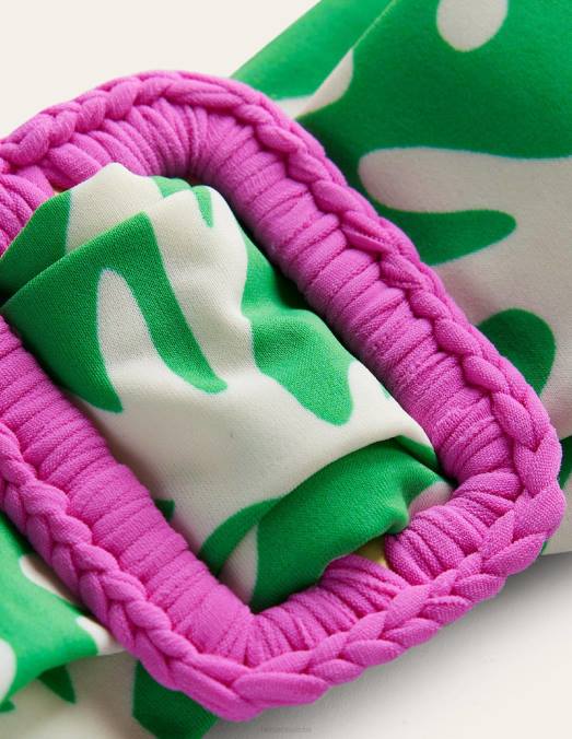 Boden vêtements feuillage vert et abstrait femmes haut bandeau à boucle portefeuille LB2X1630