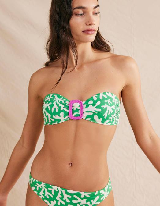 Boden vêtements feuillage vert et abstrait femmes haut bandeau à boucle portefeuille LB2X1630