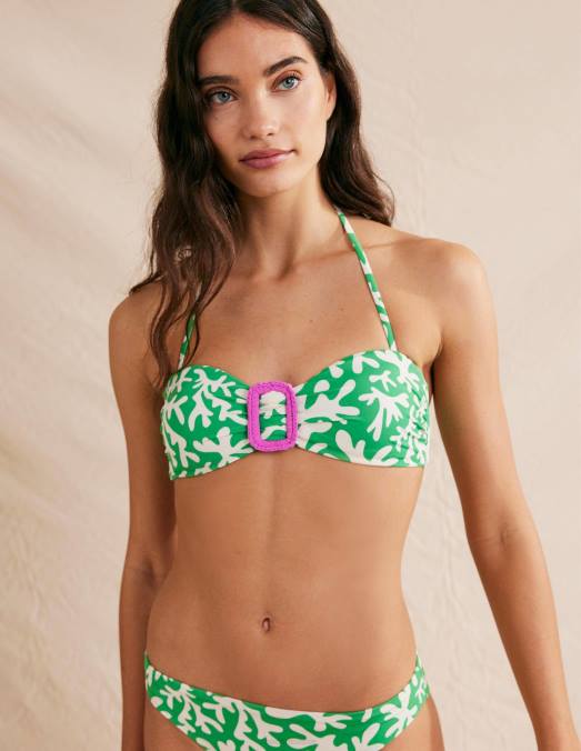 Boden vêtements feuillage vert et abstrait femmes haut bandeau à boucle portefeuille LB2X1630