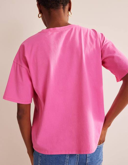 Boden vêtements fleur de prunier femmes t-shirt délavé oversize LB2X2167