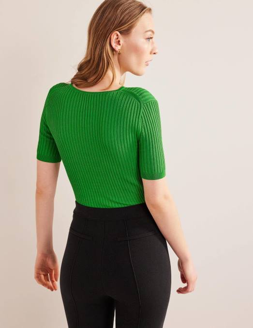 Boden vêtements grenouille femmes t-shirt en maille côtelée LB2X1612