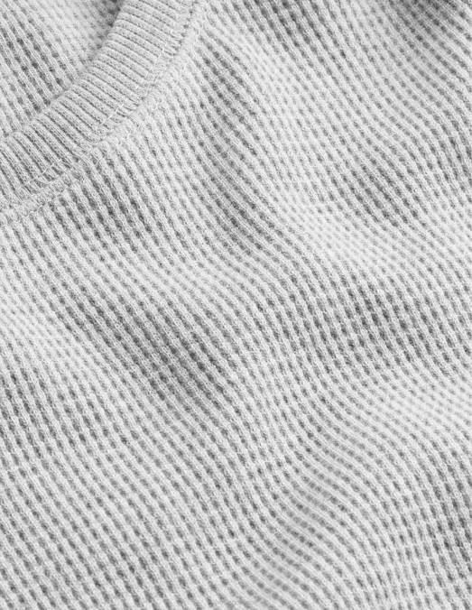 Boden vêtements gris chiné femmes haut texturé à détails gaufrés LB2X1942