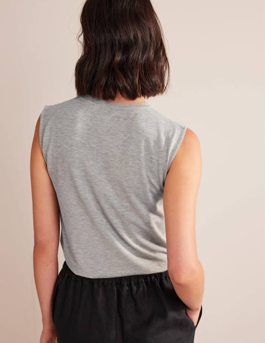 Boden vêtements gris chiné/or femmes débardeur scintillant LB2X1570