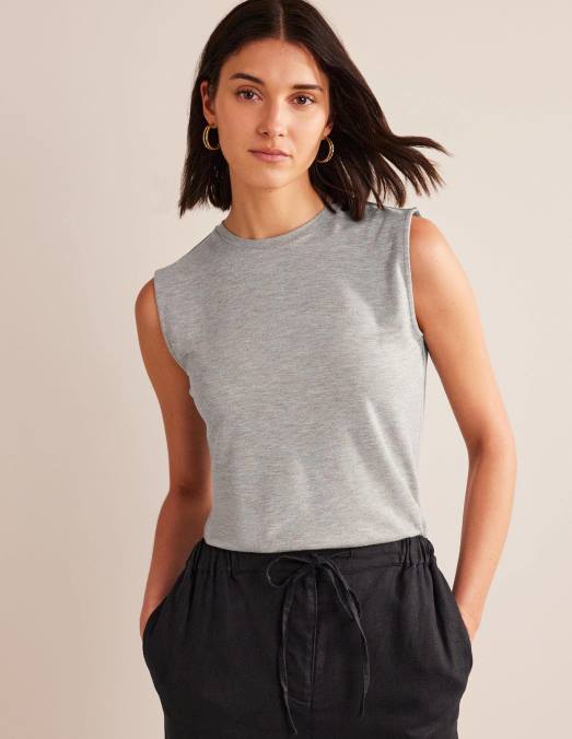 Boden vêtements gris chiné/or femmes débardeur scintillant LB2X1570