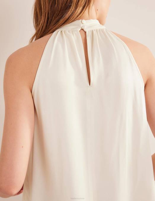 Boden vêtements gris vaporeux femmes haut découpé en satin LB2X1602