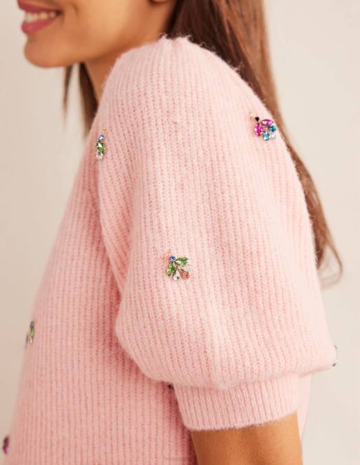 Boden vêtements guimauve femmes t-shirt duveteux à ornements LB2X1467