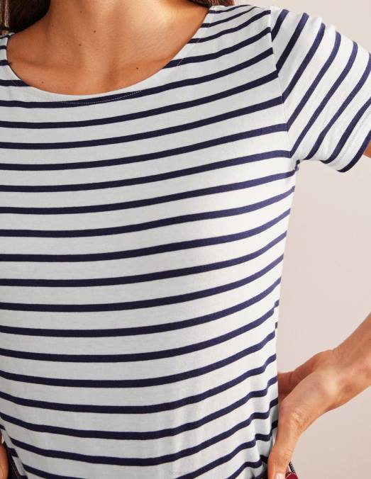 Boden vêtements ivoire et marine femmes bretonne ella à manches courtes LB2X191