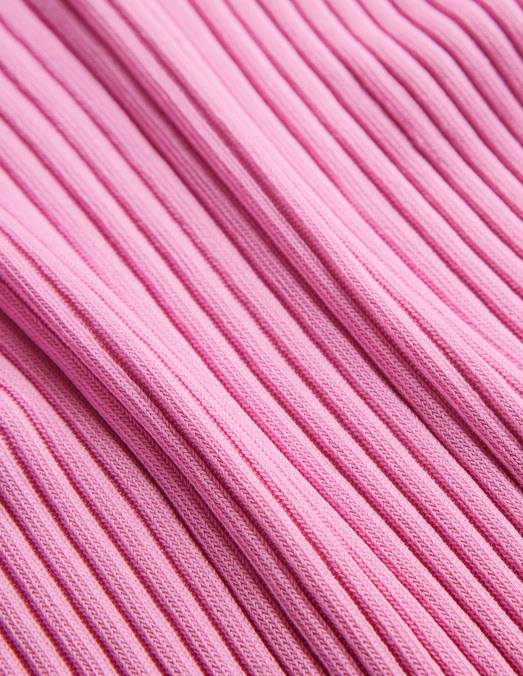 Boden vêtements limonade rose femmes t-shirt en maille côtelée LB2X1415