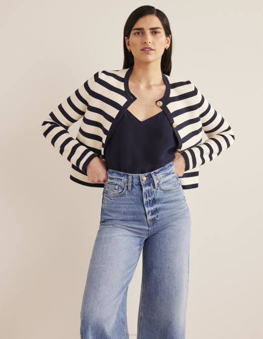 Boden vêtements marine femmes caraco en soie LB2X121