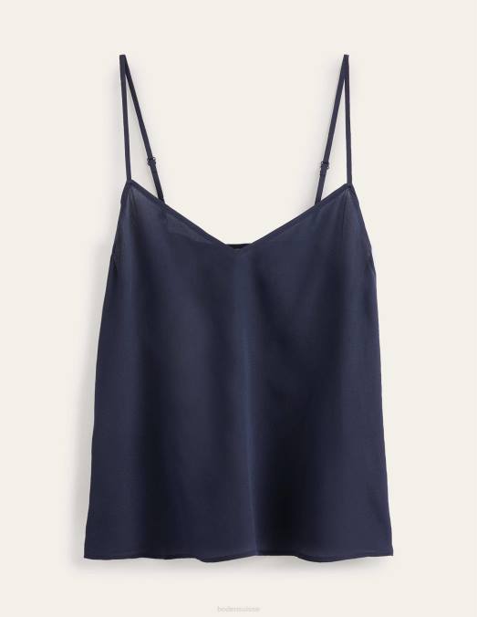 Boden vêtements marine femmes caraco en soie LB2X121