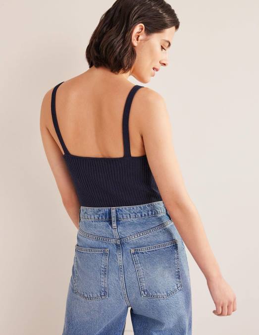 Boden vêtements marine femmes débardeur côtelé LB2X1921