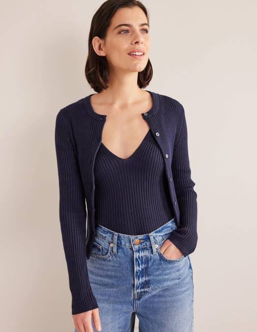 Boden vêtements marine femmes débardeur côtelé LB2X1921