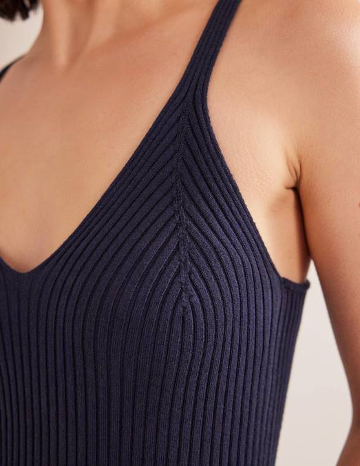 Boden vêtements marine femmes débardeur côtelé LB2X1921