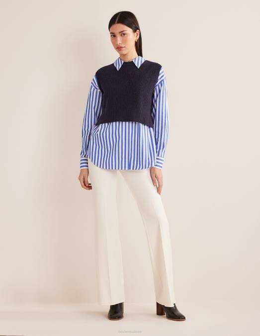 Boden vêtements marine femmes débardeur côtelé raccourci LB2X1526