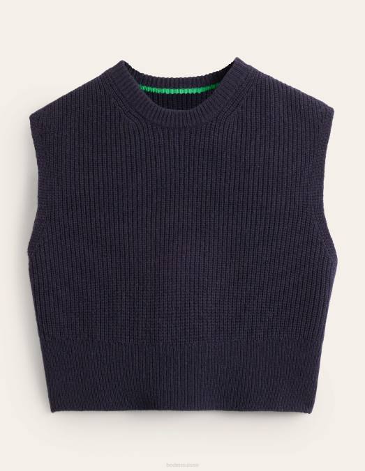 Boden vêtements marine femmes débardeur côtelé raccourci LB2X1526