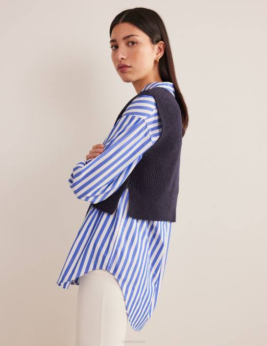 Boden vêtements marine femmes débardeur côtelé raccourci LB2X1526