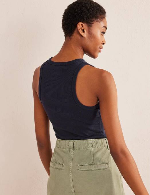 Boden vêtements marine femmes gilet côtelé en coton LB2X180