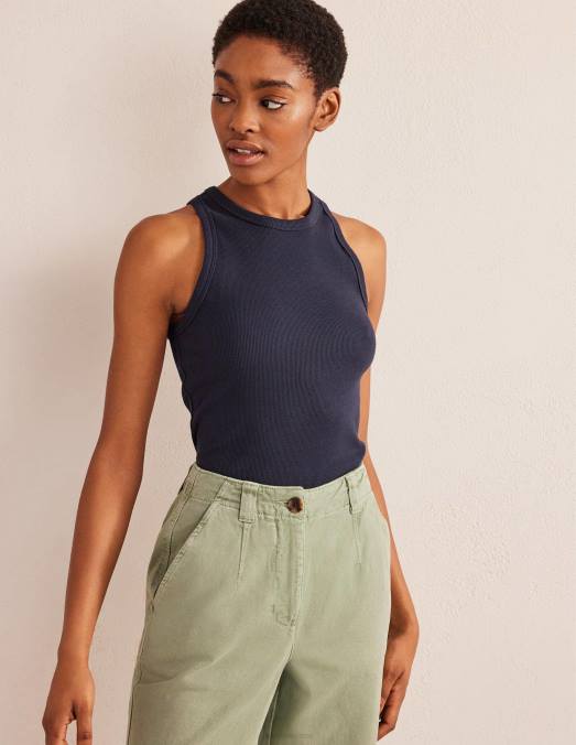 Boden vêtements marine femmes gilet côtelé en coton LB2X180