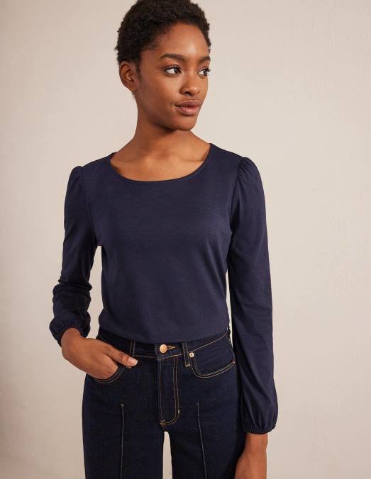 Boden vêtements marine femmes haut ultradoux à manches longues LB2X181