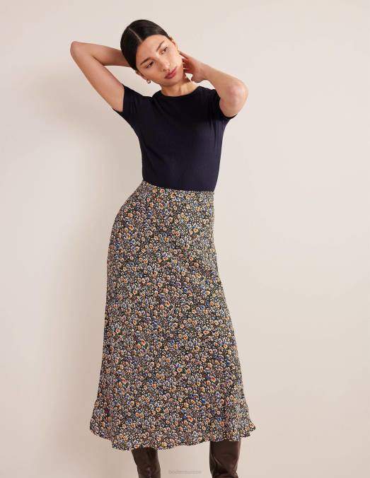 Boden vêtements marine femmes t-shirt côtelé en coton LB2X167