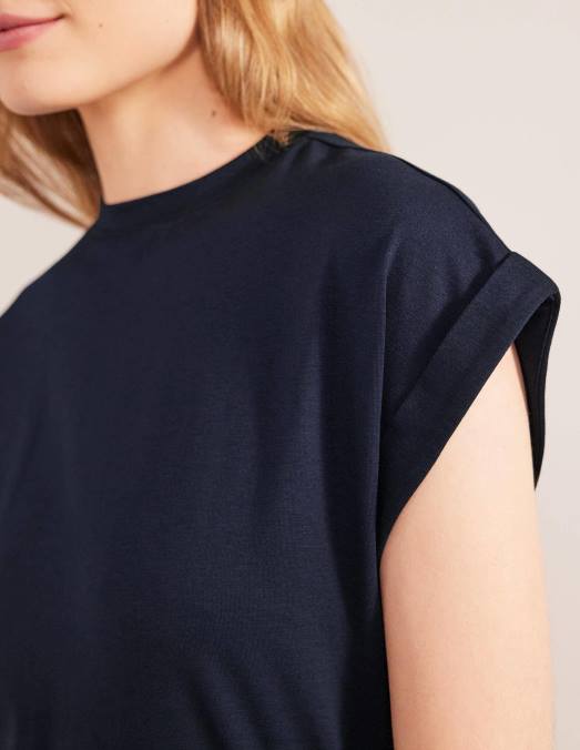Boden vêtements marine femmes t-shirt retourner en arrière LB2X1820