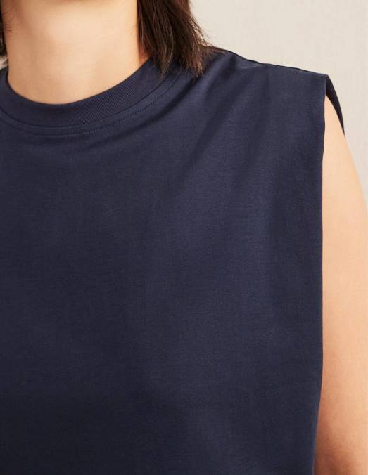 Boden vêtements marine femmes top sans manches en coton parfait LB2X182