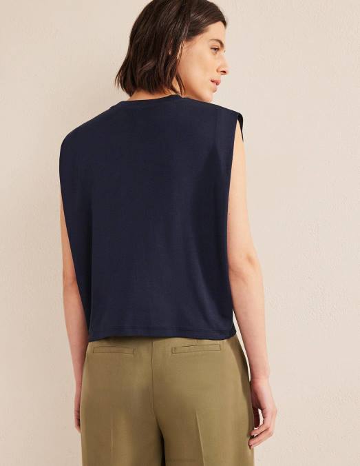 Boden vêtements marine femmes top sans manches en coton parfait LB2X182