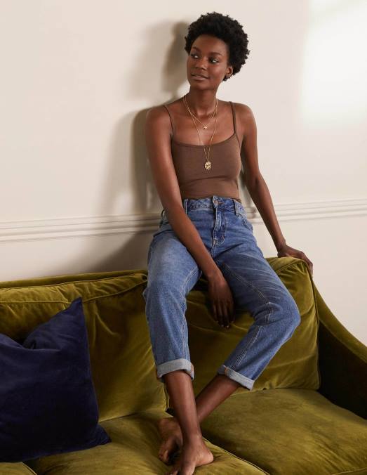 Boden vêtements marron profond femmes caraco uni LB2X205