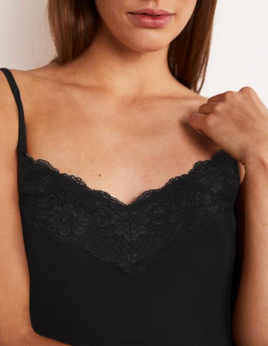 Boden vêtements noir femmes caraco en dentelle LB2X2560