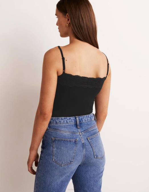 Boden vêtements noir femmes caraco en dentelle LB2X2560