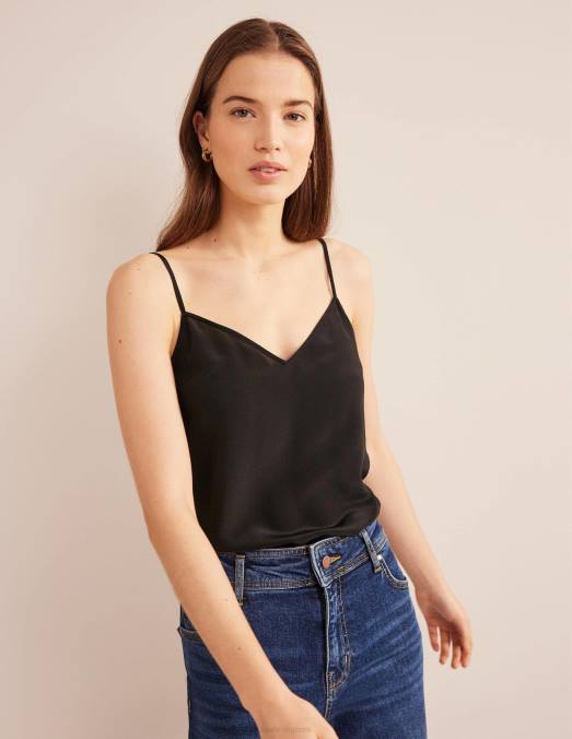 Boden vêtements noir femmes caraco en soie LB2X144