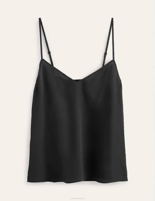 Boden vêtements noir femmes caraco en soie LB2X144