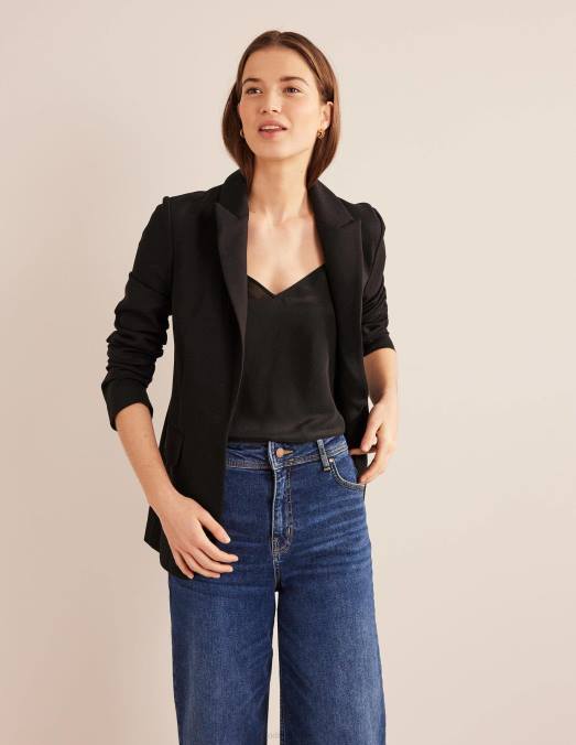 Boden vêtements noir femmes caraco en soie LB2X144