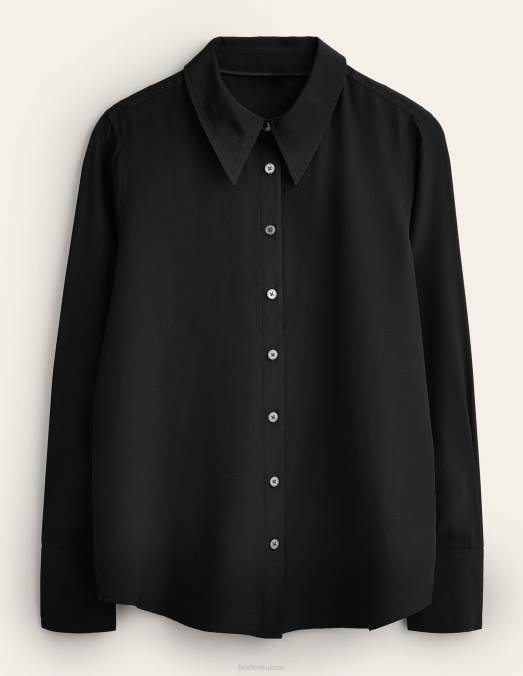 Boden vêtements noir femmes chemise en soie LB2X159