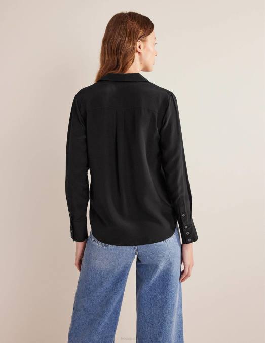 Boden vêtements noir femmes chemise en soie LB2X159