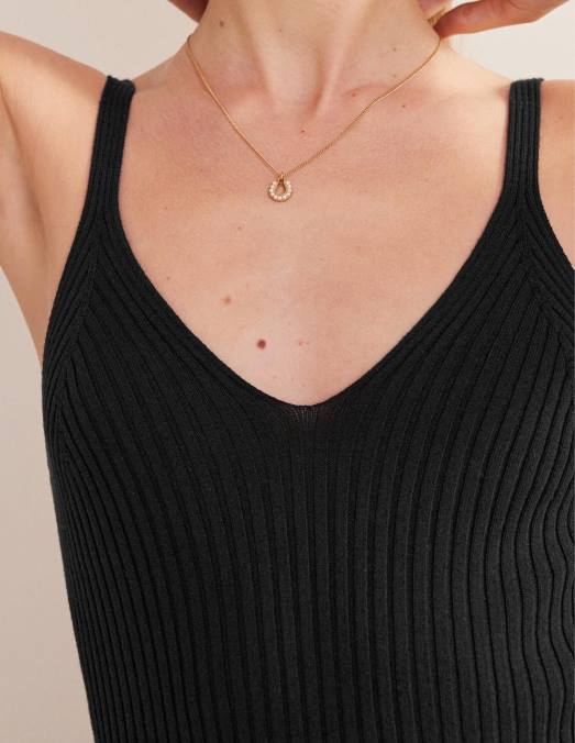 Boden vêtements noir femmes débardeur côtelé LB2X1807