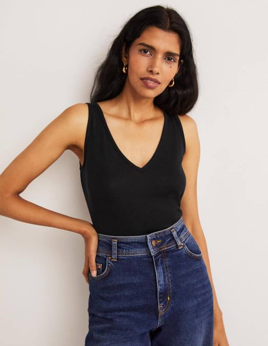 Boden vêtements noir femmes gilet doux au toucher LB2X2245