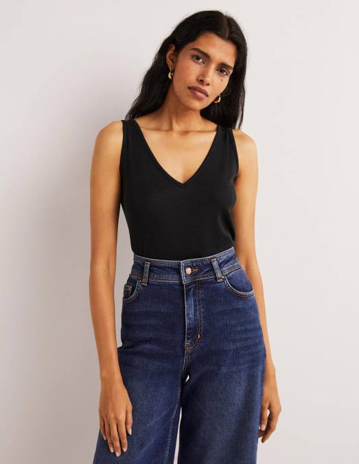 Boden vêtements noir femmes gilet doux au toucher LB2X2245