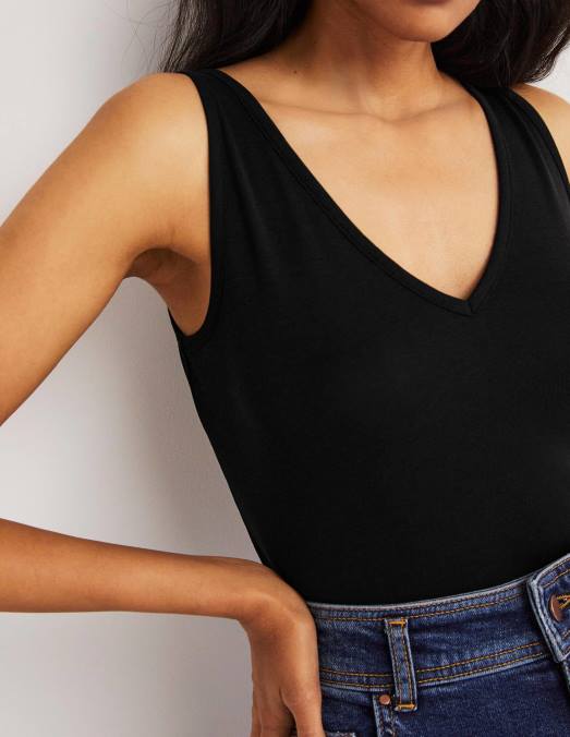 Boden vêtements noir femmes gilet doux au toucher LB2X2245