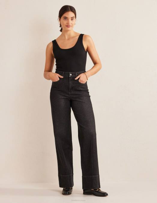 Boden vêtements noir femmes gilet en coton côtelé LB2X1357