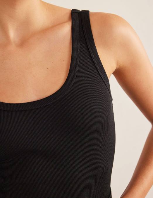 Boden vêtements noir femmes gilet en coton côtelé LB2X1357