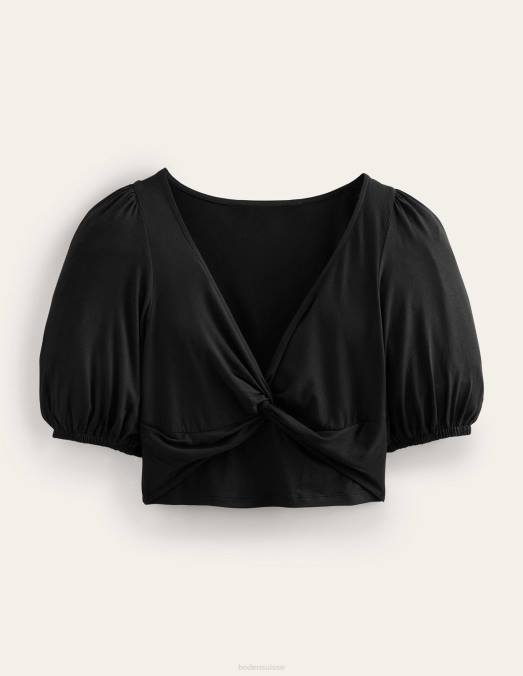 Boden vêtements noir femmes haut court à détails torsadés LB2X2568