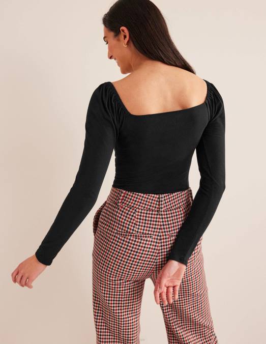 Boden vêtements noir femmes haut en jersey chérie LB2X1598