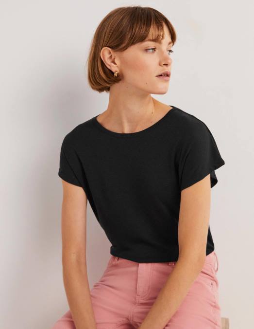 Boden vêtements noir femmes haut sans manches doux au toucher LB2X1960