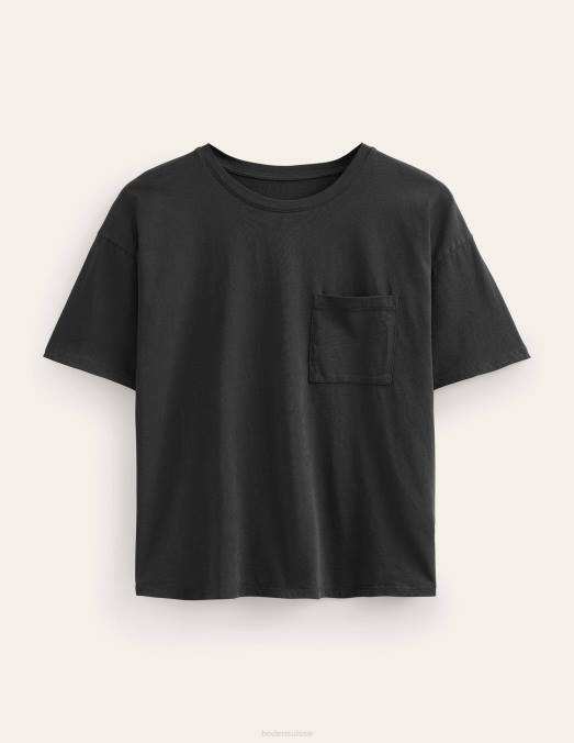 Boden vêtements noir femmes t-shirt délavé oversize LB2X2001