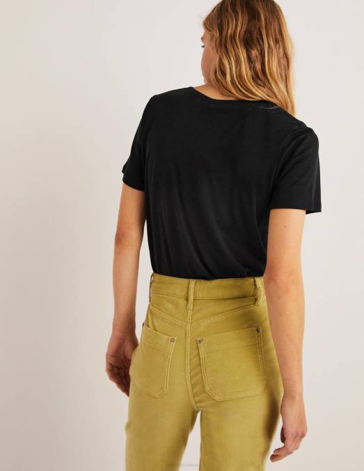 Boden vêtements noir femmes t-shirt doux au toucher LB2X1355