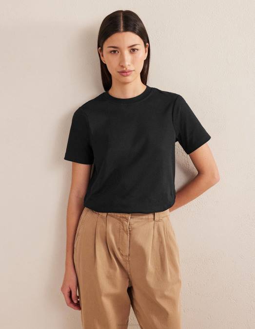 Boden vêtements noir femmes t-shirt en coton parfait LB2X1344