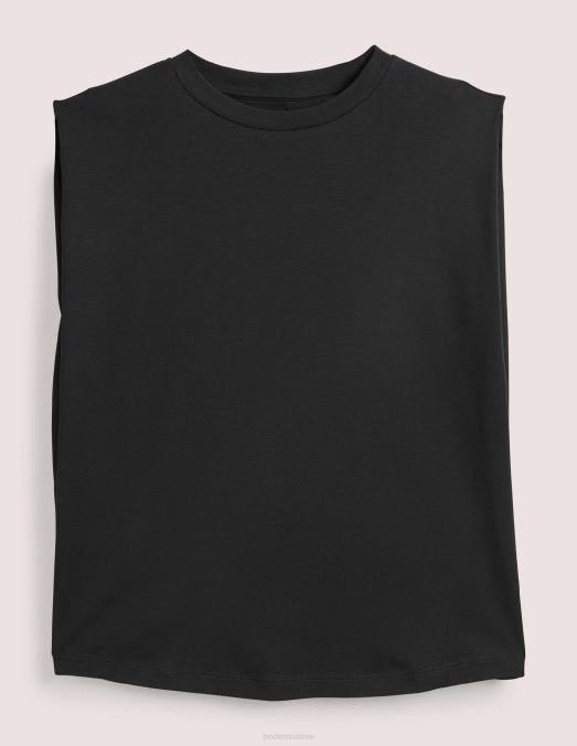 Boden vêtements noir femmes top sans manches en coton parfait LB2X137